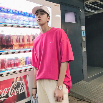 Meddison 短袖 男士T恤 粉紅色 