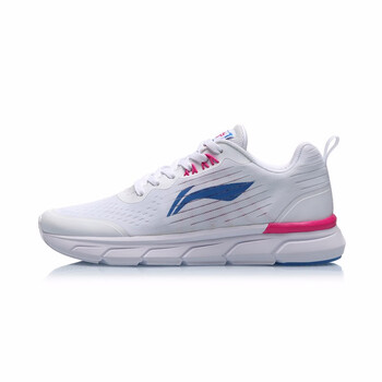 李寧（LI-NING）跑步鞋標準白/熒光莓紅 