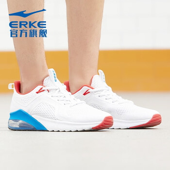 鴻星爾克（ERKE）跑步鞋正白/大學(xué)紅 