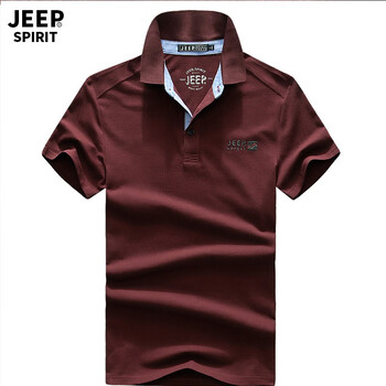 JEEP 短袖 男士T恤 棗紅色 