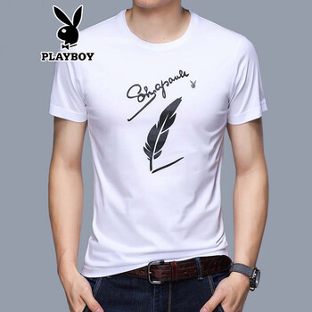 花花公子（PLAYBOY） 短袖 男士T恤 1918白色 