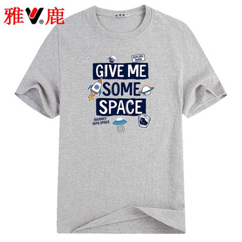 雅鹿 短袖 男士T恤 GIVE-ME-（灰色） 