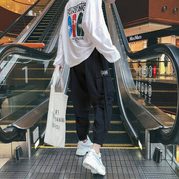 UYUK 低腰 工裝褲 女 長(zhǎng)褲 休閑褲