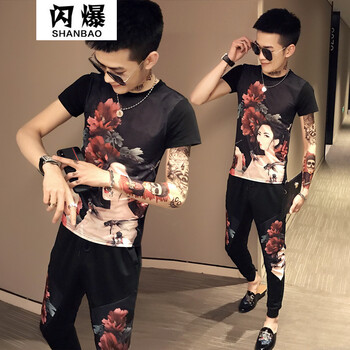 閃爆（SHANBAO） 短袖 男士T恤 TZ406 