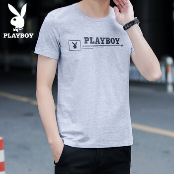 花花公子（PLAYBOY ESTABLISHED 1953） 短袖 男士T恤 36091灰色 