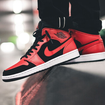 耐克Nike籃球鞋554724-054反轉小黑紅 
