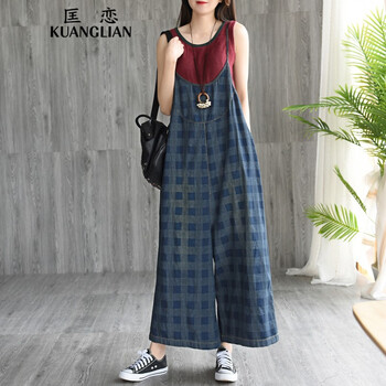 匡戀（KUANGLIAN） 自然腰 背帶褲 女 九分褲 休閑褲
