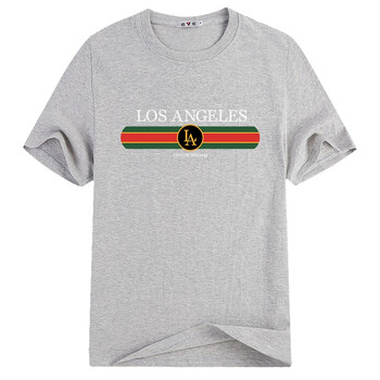 雅鹿 短袖 男士T恤 LA灰色 