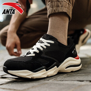 安踏（ANTA）跑步鞋1黑/燕麥白 