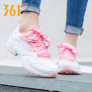 361°跑步鞋361度白色/粉杏桃 35，36，37，38，39，40