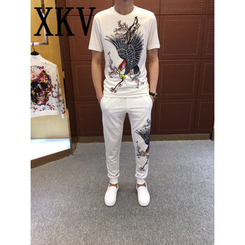 XKV 短袖 男士T恤 白色 