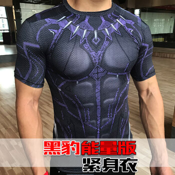 其他品牌 短袖 男士T恤 黑豹能量版-緊身衣 