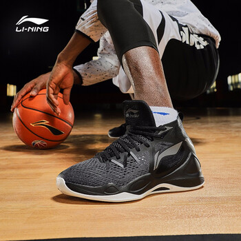 李寧（LI-NING）籃球鞋標準黑/鐵青灰 