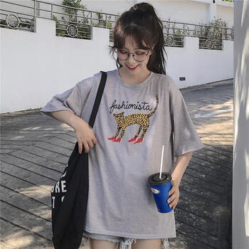 豹子短袖女T恤