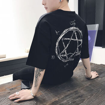 范衣于簡 七分袖 男士T恤 WL六角星黑色 