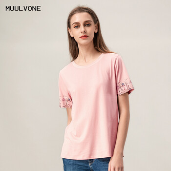 慕梵（MUULVONE） 刺繡 短袖 T恤 女 圓領(lǐng)