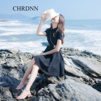 赤典（CHRDNN） 純色 繡花，拉鏈 連衣裙