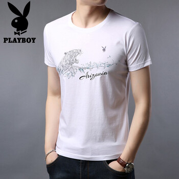 花花公子（PLAYBOY ESTABLISHED 1953） 短袖 男士T恤 HH1020白色 