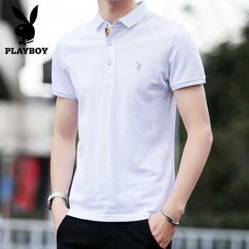 花花公子（PLAYBOY） 短袖 男士T恤 1224白色 