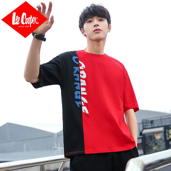 Lee Cooper 五分袖 男士T恤 紅色 