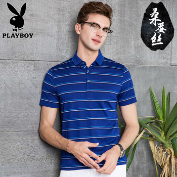 PLAYBOY ESTABLISHED 1953 短袖 男士T恤 D39179藍(lán)條 