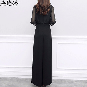 朵梵婷（DUOFANTING） 高腰 闊腳褲 女 長褲 休閑褲