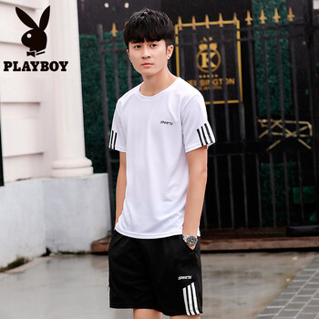 花花公子（PLAYBOY） 短袖 男士T恤 X7308 白色 
