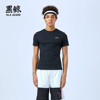 黑鯨（HLAJEANS） 短袖 男士T恤 黑色NV 
