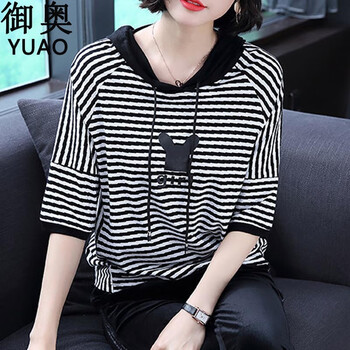 御奧（YUAO） 印花 短袖 T恤 女 圓領(lǐng)