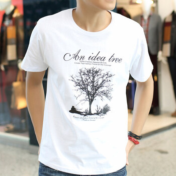 藍中鳥(niǎo)（LanZhongNiao） 短袖 男士T恤 大樹(shù)白色 