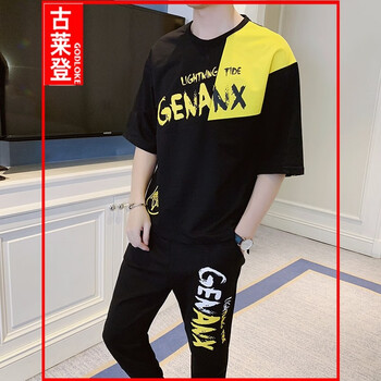 古萊登（GODLIKE） 五分袖 男士T恤 B206黑色 