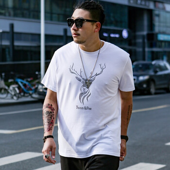 K L B ZHE 短袖 男士T恤 鹿白色 加大