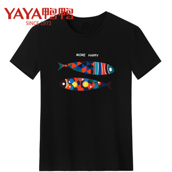 鴨鴨（YAYA） 短袖 男士T恤 黑色雙魚 