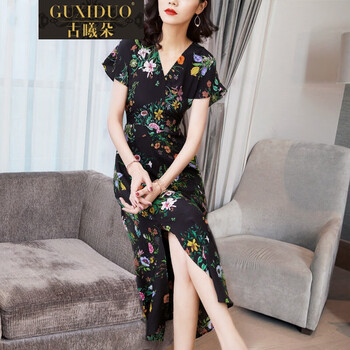 古曦朵  拉鏈，印花 連衣裙