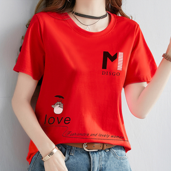 魅尚依櫥（MEISHANGYICHU） 印花 短袖 T恤 女 圓領(lǐng)