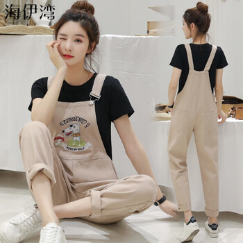 高腰牛仔背帶褲，穿出你的少女心