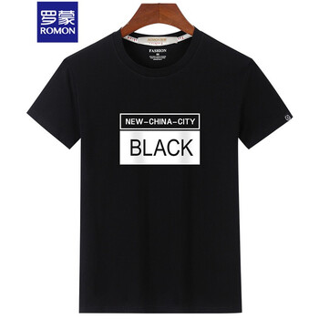 羅蒙（ROMON） 短袖 男士T恤 BLACK 黑色 