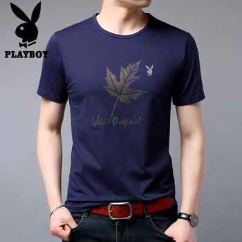 花花公子（PLAYBOY） 短袖 男士T恤 1576HH9576藍(lán)色 