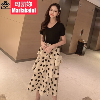瑪凱妳（Mariakaini） 圓點(diǎn) 波點(diǎn) 連衣裙