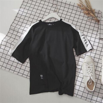 deciuhlae 七分袖 男士T恤 高質(zhì)量五分刺繡黑色 