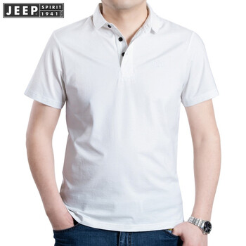 吉普（JEEP） 短袖 男士T恤 白色  TS0033 