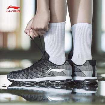 李寧（LI-NING）跑步鞋黑色/灰色/白色 41