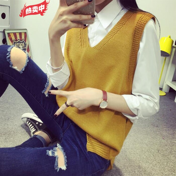 長款毛衣開衫無袖