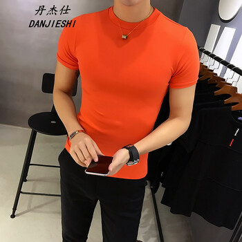 丹杰仕（DANJIESHI） 短袖 男士T恤 桔紅色 