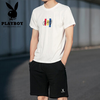 花花公子（PLAYBOY） 短袖 男士T恤 1917白色 