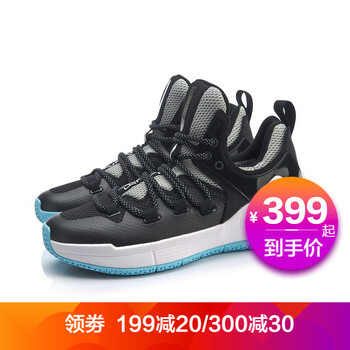 李寧（LI-NING）籃球鞋標準黑/淺灰/淺藍017 韋德第六人 39