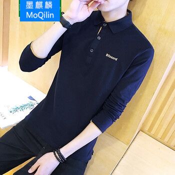 墨麒麟（MoQilin） 長(zhǎng)袖 男士T恤 藏青色 