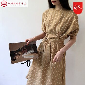 復(fù)古條紋裙，穿出你的少女心