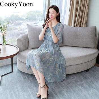 CookyYoon 純色 拼接，拉鏈，褶皺，印花 連衣裙