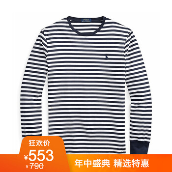 Polo Ralph Lauren 長(cháng)袖 男士T恤 E93-白色條紋 